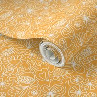 Gold and white floral ditsy