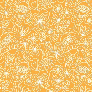 Gold and white floral ditsy