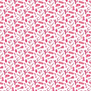 XXS Playful Pink Western Cowgirl Pattern