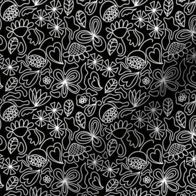 Black and white floral