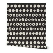 Modern Organic Dots - Coconut Off White On Slate Grey - Large abstract geo