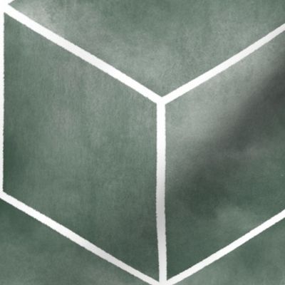 (L) Watercolor Abstract Geometric Box Sage Green