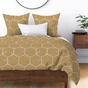 (L) Watercolor Painted Hexagon 8in Tile Classic Honey Goldenrod Yellow