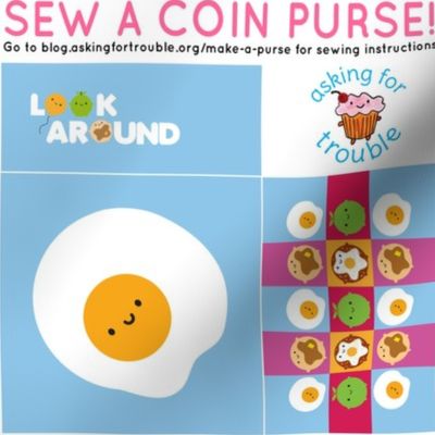 Kawaii Fried Egg Coin Purse - Cut & Sew Pattern