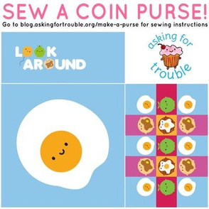 Kawaii Fried Egg Coin Purse - Cut & Sew Pattern