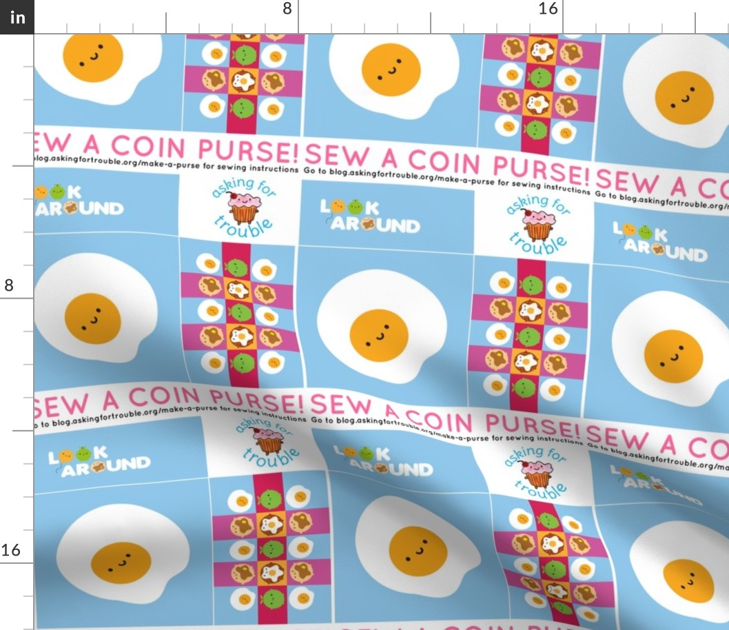 Kawaii Fried Egg Coin Purse - Cut & Sew Pattern