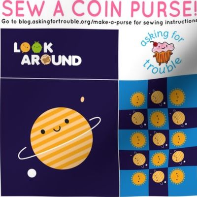 Kawaii Planet Coin Purse - Cut & Sew Pattern