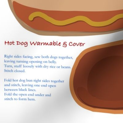 FAT QUARTER Microwavable Body Warmer HotDog Dachshund