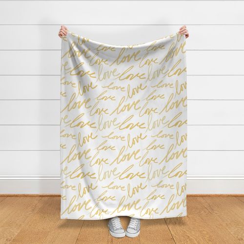 XL Mustard Yellow Love Graffiti Script Hand Drawn Vibrant Valentine's