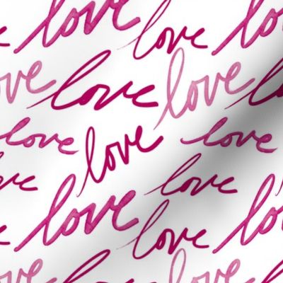 Medium Burgundy Love Graffiti Script Hand Drawn Vibrant Valentine's