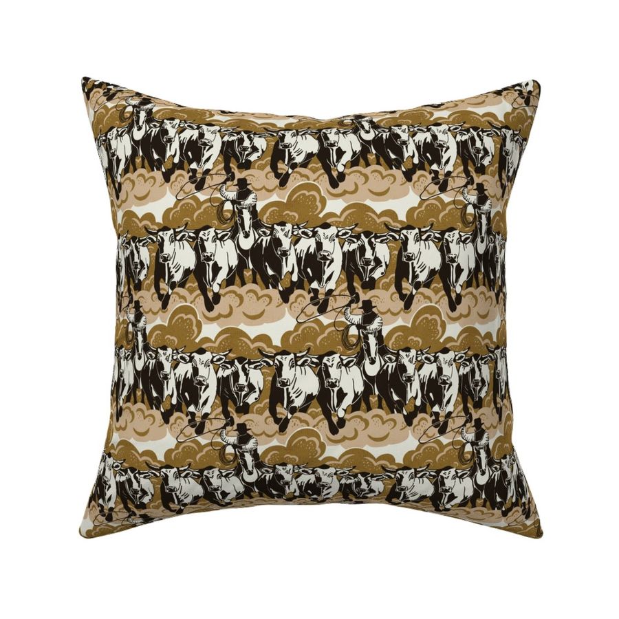 Cattle drive western americana Cowboy Country theme textured small