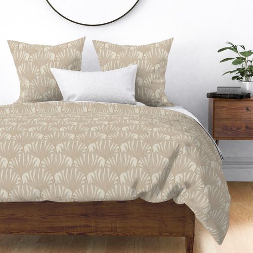 Coastal Palm Leaves Japandi Farmhouse Palms Zen Leaves Beige Neutrals - 8"