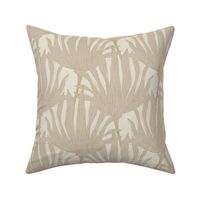 Coastal Palm Leaves Japandi Farmhouse Palms Zen Leaves Beige Neutrals - 8"