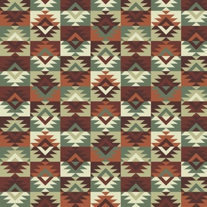 Southwestern Tribal Geometric Bohemian Earth Tones