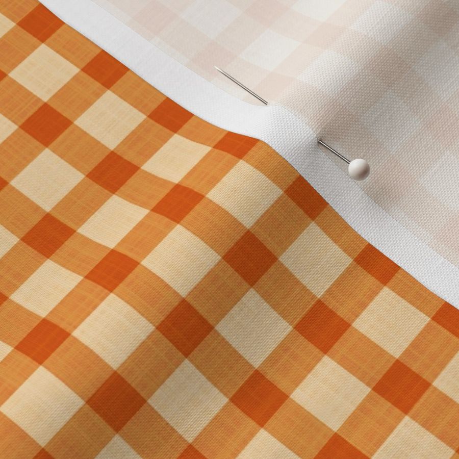 S Buffalo Check Linen Look Gingham Weave Wild West Farmhouse Cabin Caramel