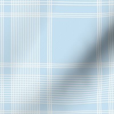 Woven Windowpane Thin Line Plaid-light Blue