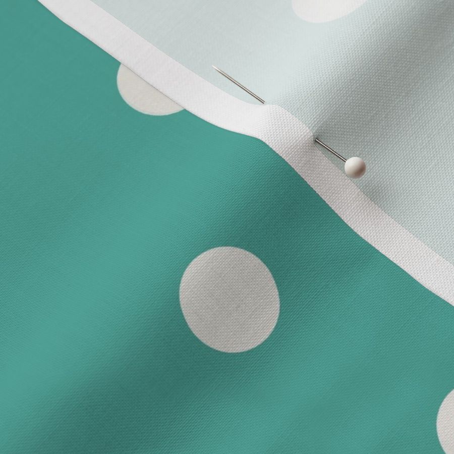 Cozy Polka Dot Stripes White Teal Green Light Blue