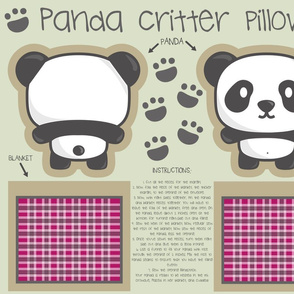 Panda bear critter pillow