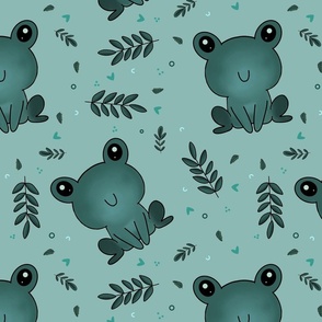 Froggy on sage background