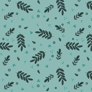 plants on sage background