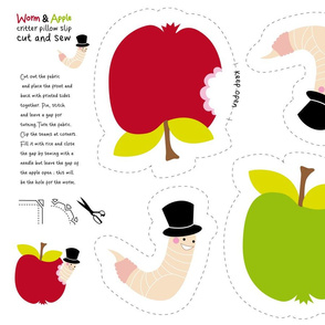 apple and worm critter pillow DIY