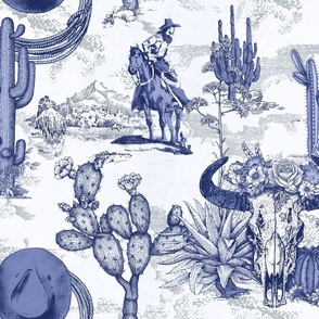 Western Americana Toile Blue