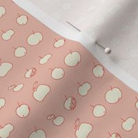 White Apples Small - A Fishy  Mystery Toile  coordinate-pink