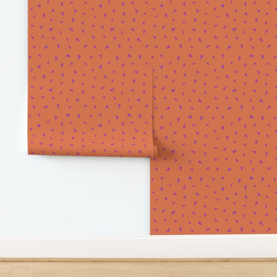 To The Point Orange Large Contemporary Minimalist For Fabric And Wallpaper