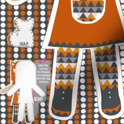 foxy girl doll and little fox cut and sew pattern