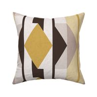 L - Frontier Geometric Weave - mustard yellow and brown mocha