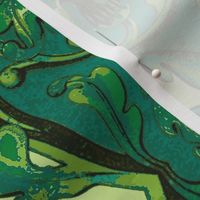 Coastal Art Noveau-green/teal-Large