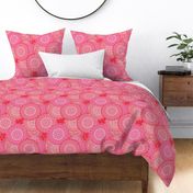 Sketch rose red mandala pattern geometric