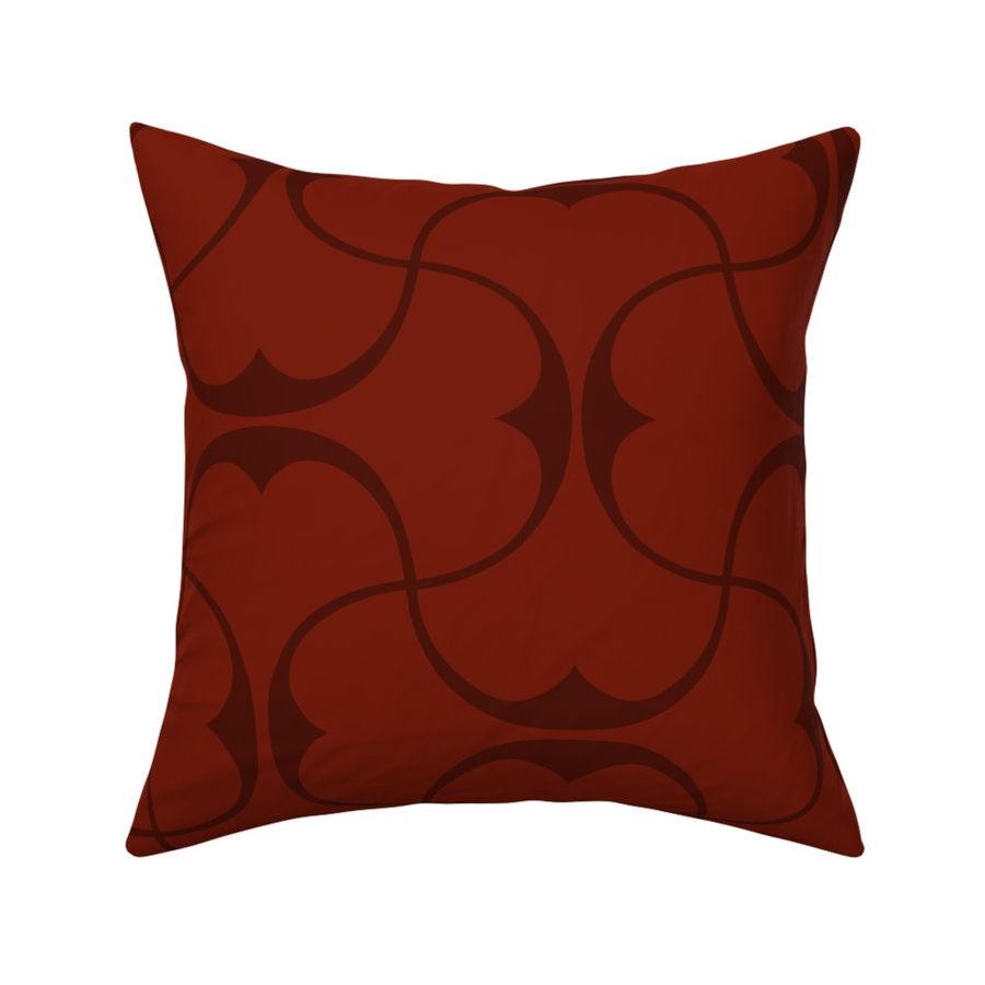 moody luxury scallop fans ogee art deco geometric rich maroon