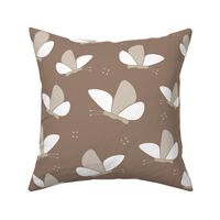 Butterflies - Mocha Brown Taupe Monarch Butterfly Earth Tones Minimalist