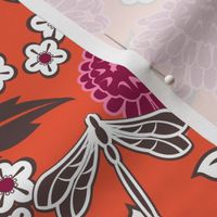 Japanese large floral orange