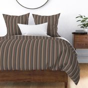 Cabincore Rustic Linen Stripe Woody Brown Black Vertical