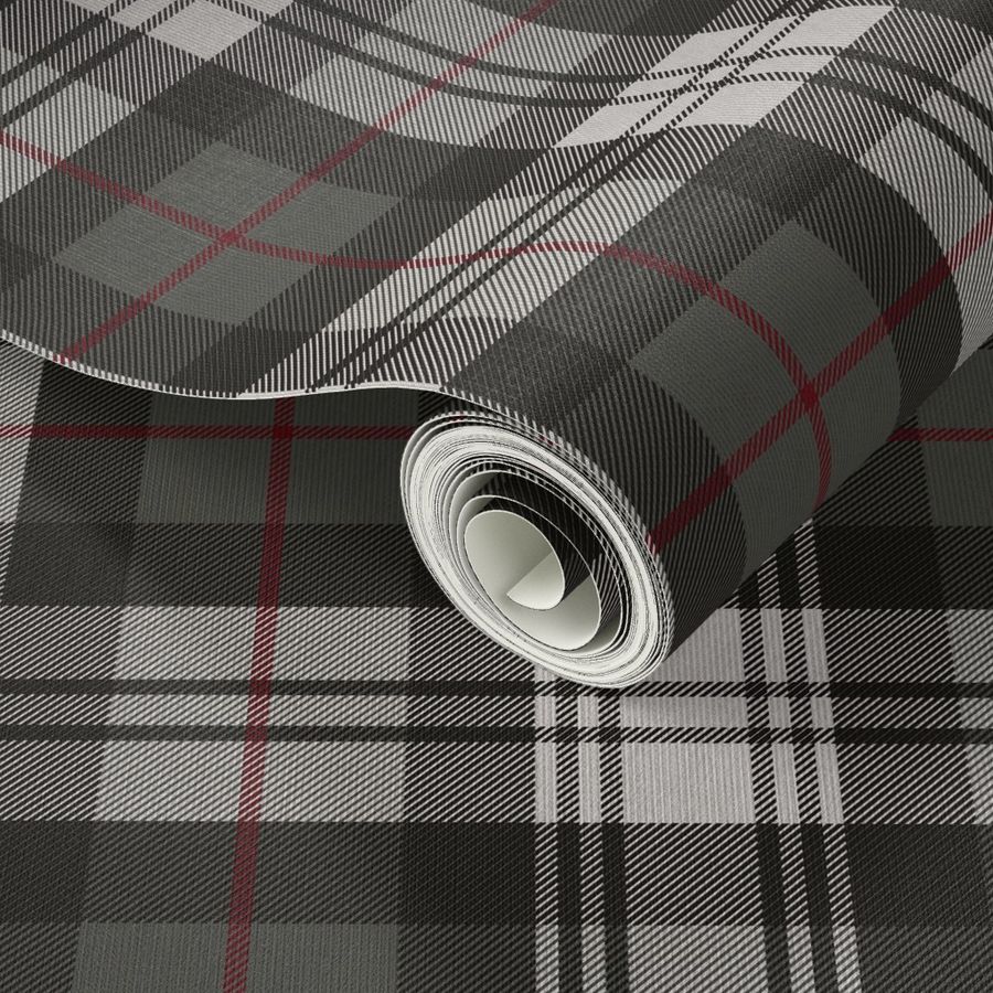 Medium - Tartan plaid black gray cozy classic masculine cabincore style