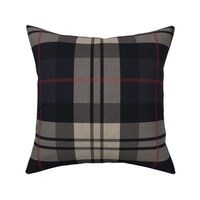 Large - Tartan plaid beige navy blue cozy classic masculine cabincore style