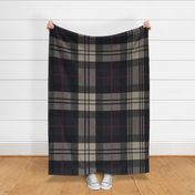 Jumbo - Tartan plaid beige navy blue cozy classic masculine cabincore style