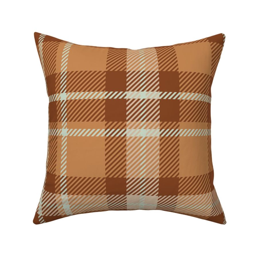 L Brown and Cream Plaid Pattern