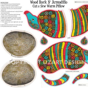 Wood Rock N Armadillo Cut & Sew warm Pillow