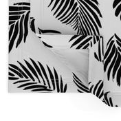 tropical palm leaves- black on white