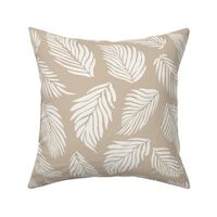 tropical palm leaves- "White Snow" on "Malabar"