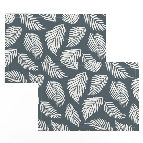 tropical palm leaves- "White Snow" on "Rain Cloud"