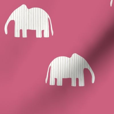 Soothing Striped Safari Elephants- "Dragon Fruit" and white -baby nursery