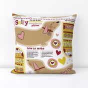 Sally the dachshund pillow with sleeping bag fat  quarter