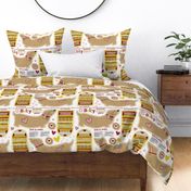 Sally the dachshund pillow with sleeping bag fat  quarter