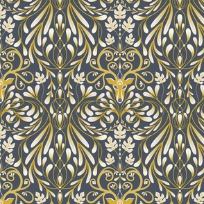 Deer And Oak Damask