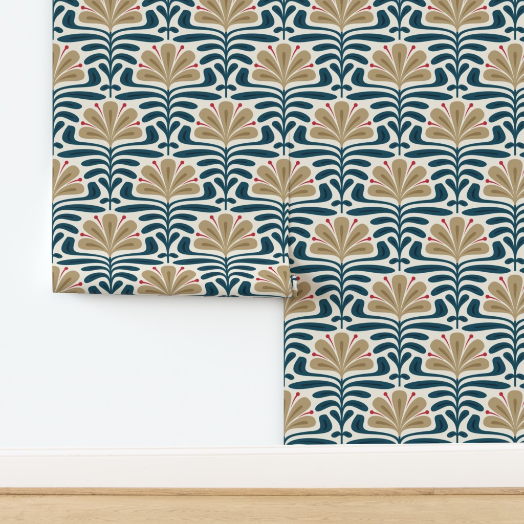 KF 0325 C - Large 12" - Vintage Retro Wallpaper | Spoonflower