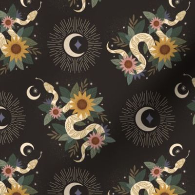 Year of the Snake Floral - Black Small